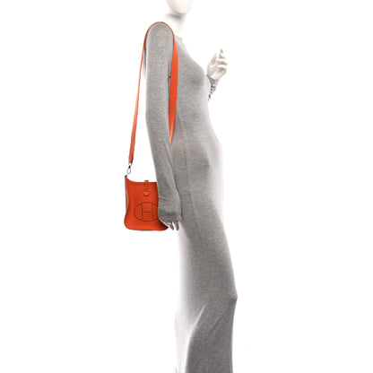 Hermes Taurillon Clemence Evelyne TPM Orange 2 of 12