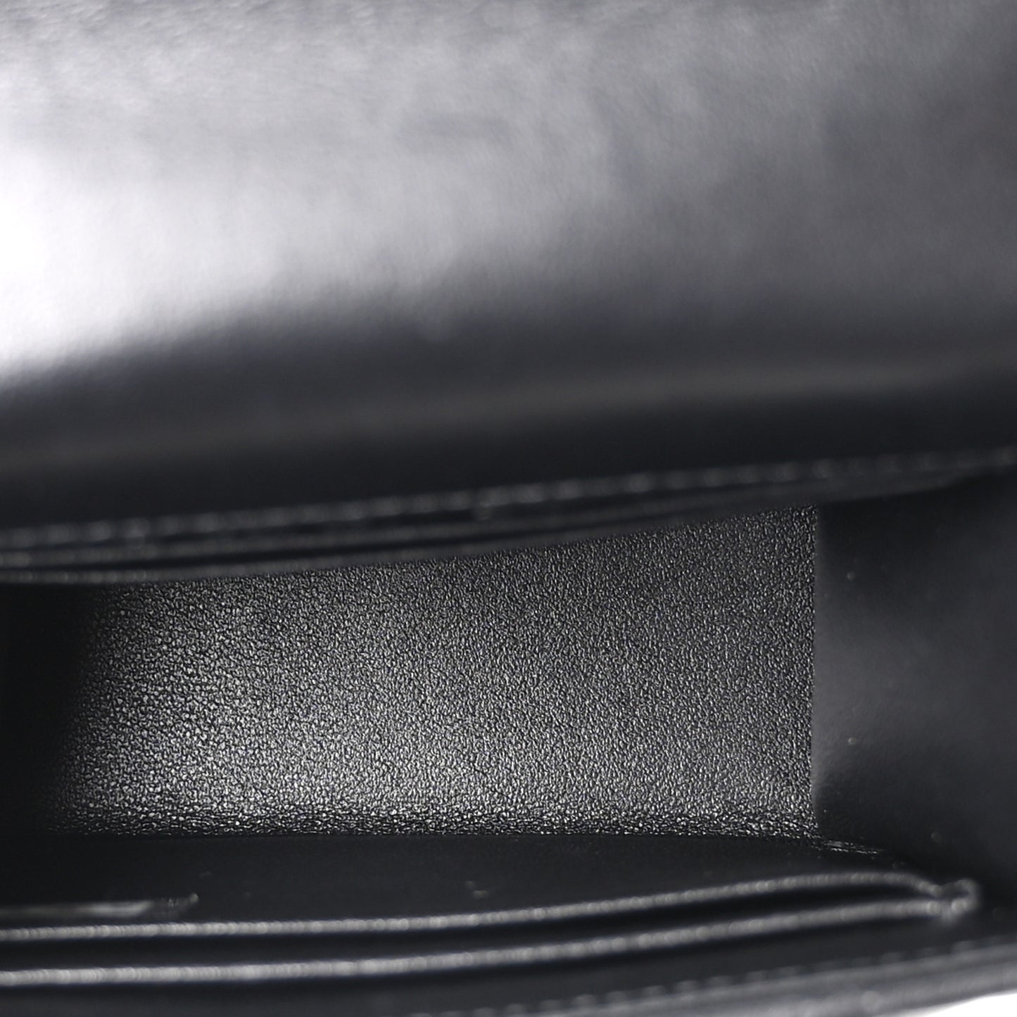 Lambskin Quilted Top Handle Flap Clutch With Chain Black