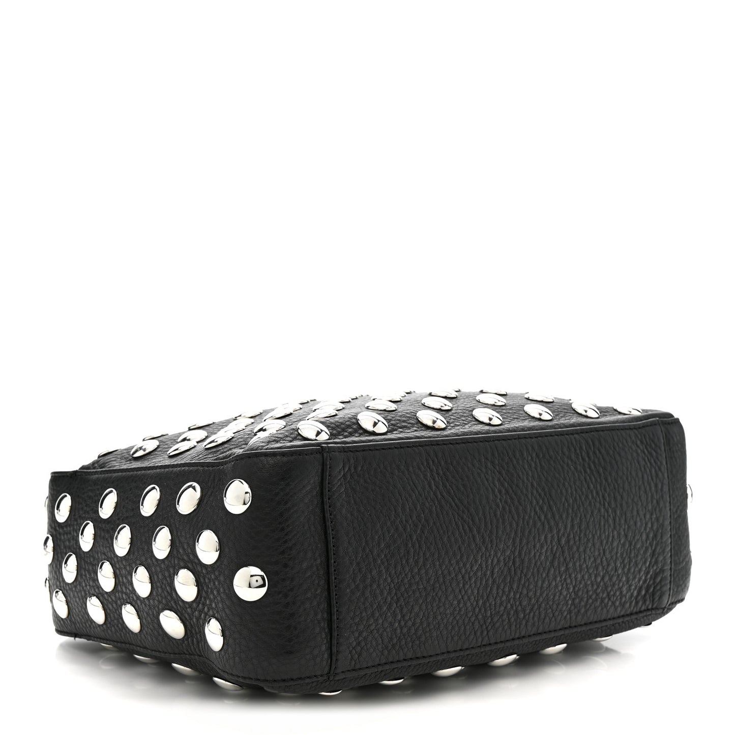 Pebbled Sport Calfskin Studded Elena Black