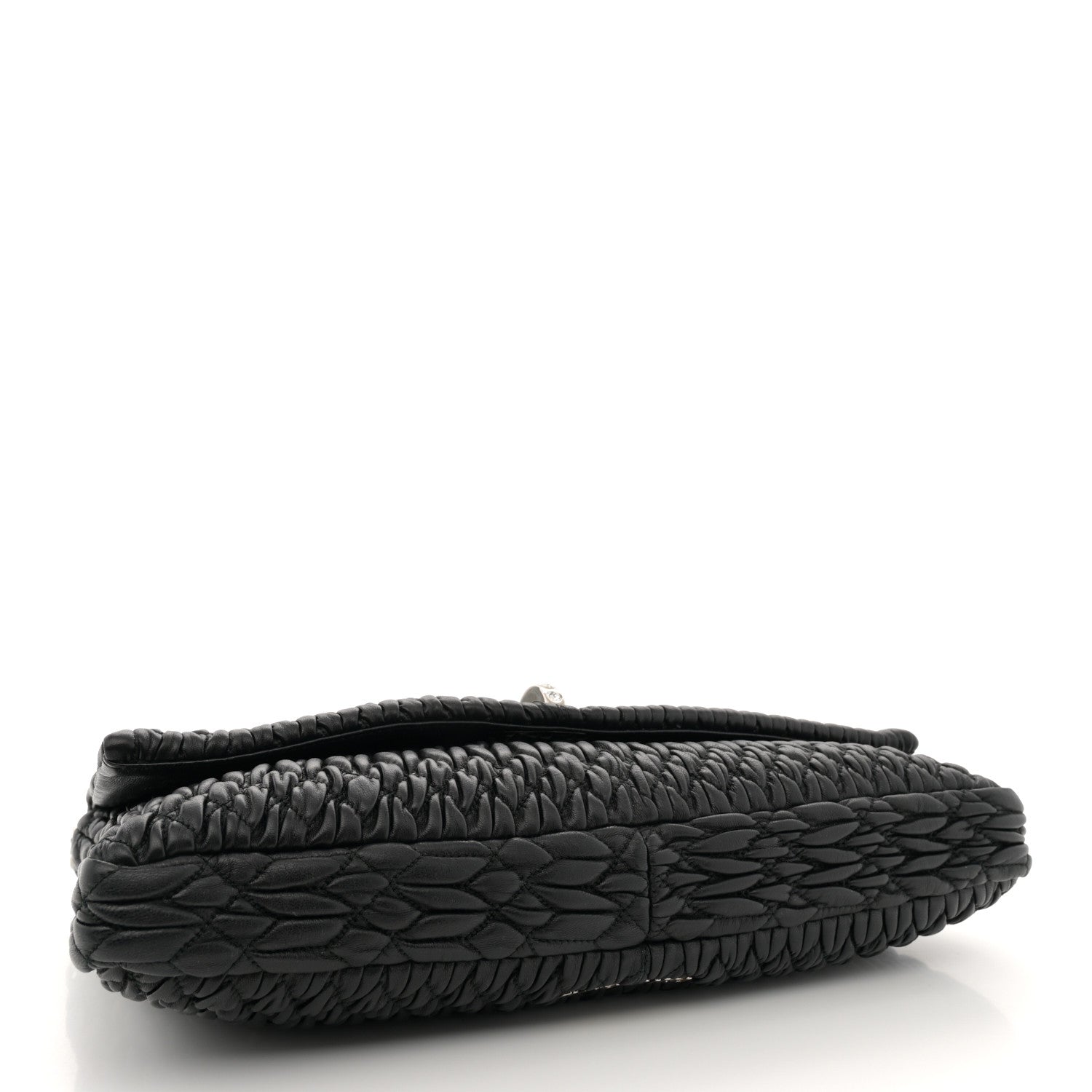 Miu Miu Nappa Matelasse Crystal Flap Clutch Black 4 of 12