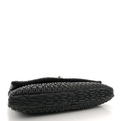 Miu Miu Nappa Matelasse Crystal Flap Clutch Black 4 of 12