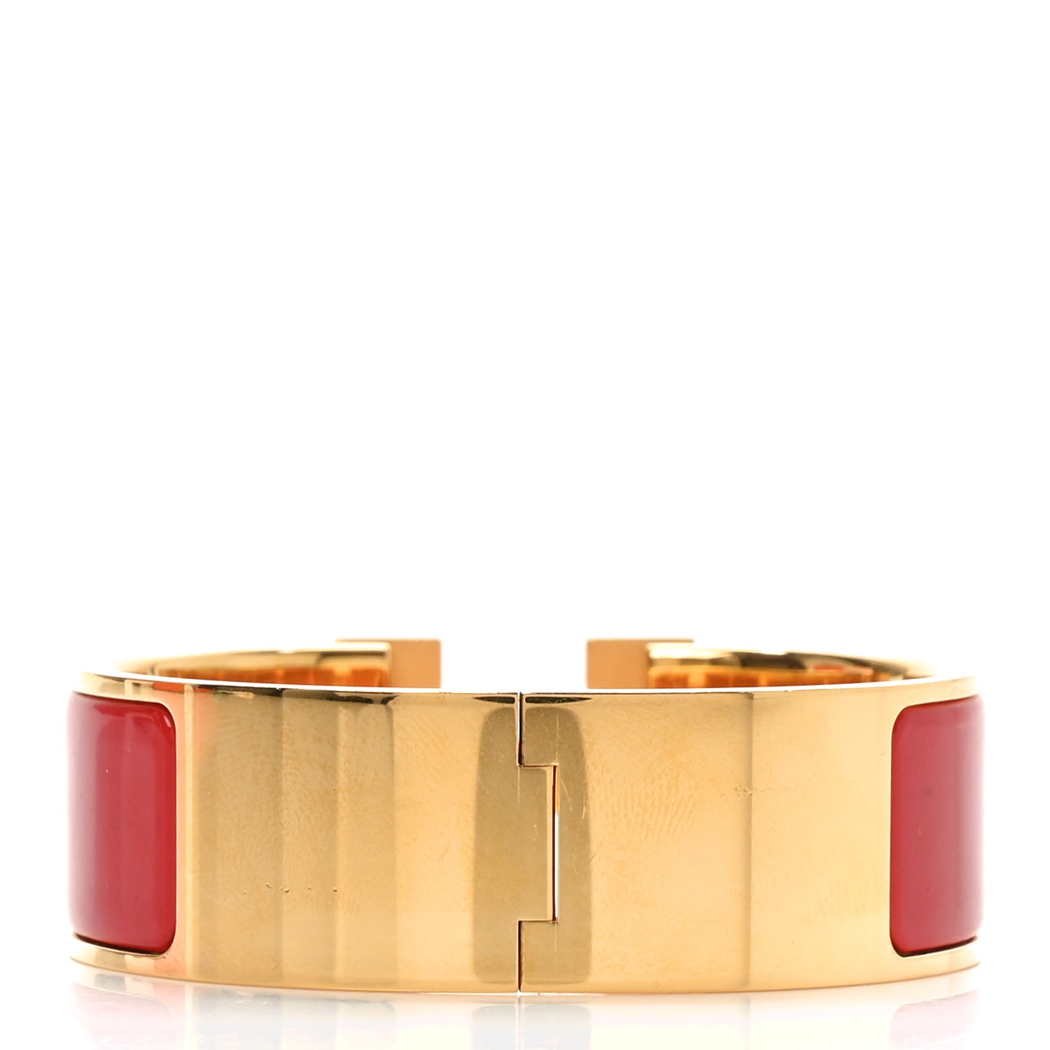 Hermes Enamel Wide Clic Clac H Bracelet GM Red 3 of 5