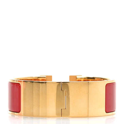 Hermes Enamel Wide Clic Clac H Bracelet GM Red 3 of 5