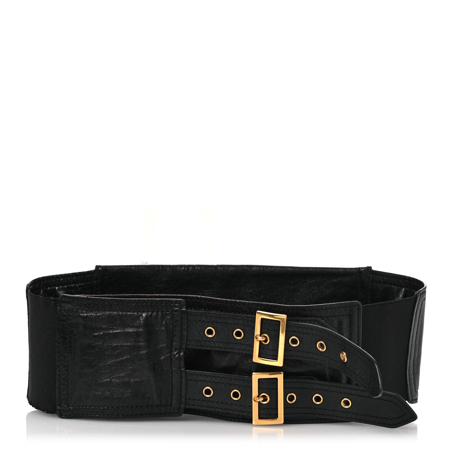 Crinkled Lambskin 135mm Saddle Belt S/M Black