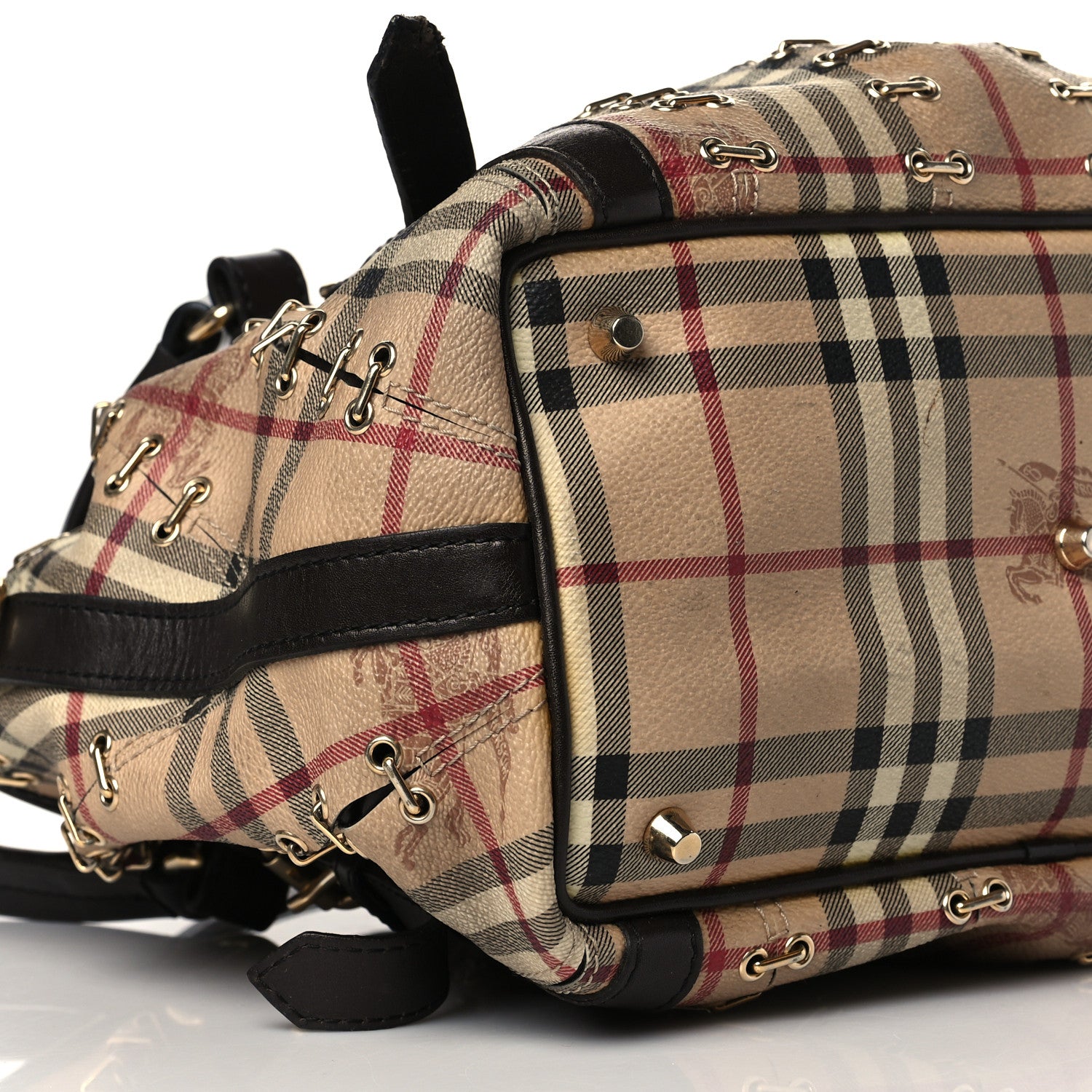 Burberry Haymarket Check Metal Stitch Lowry Dark Brown 7 of 9