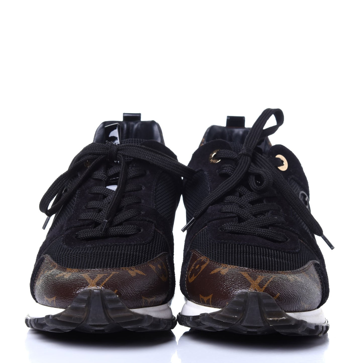 Suede Monogram Run Away Sneakers 40 Black