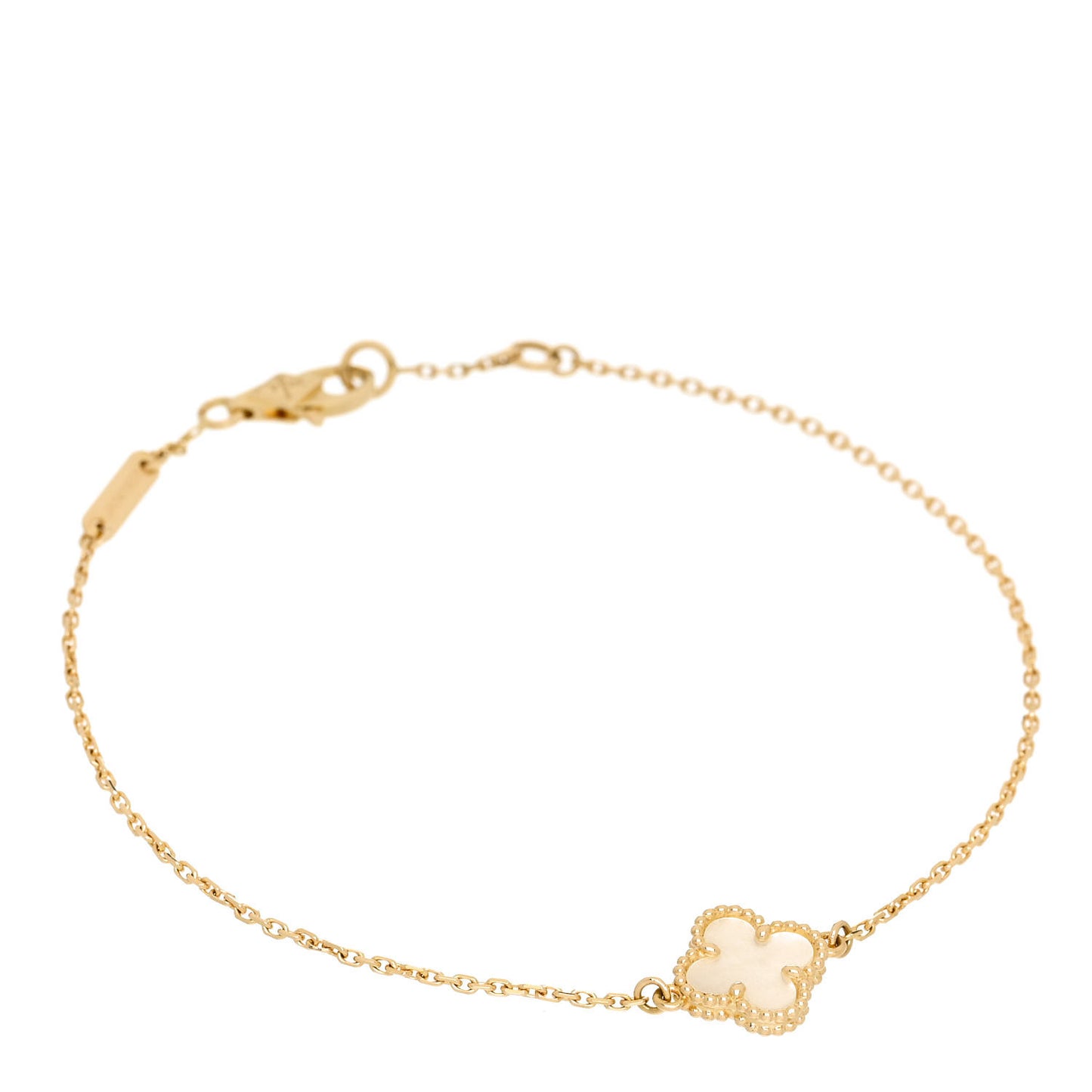 18K Yellow Gold Mother of Pearl Sweet Alhambra Bracelet