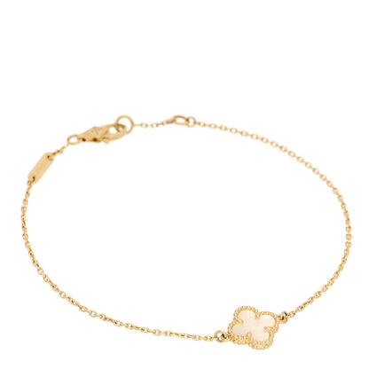 Van Cleef & Arpels 18K Yellow Gold Mother of Pearl Sweet Alhambra Bracelet 1 of 4