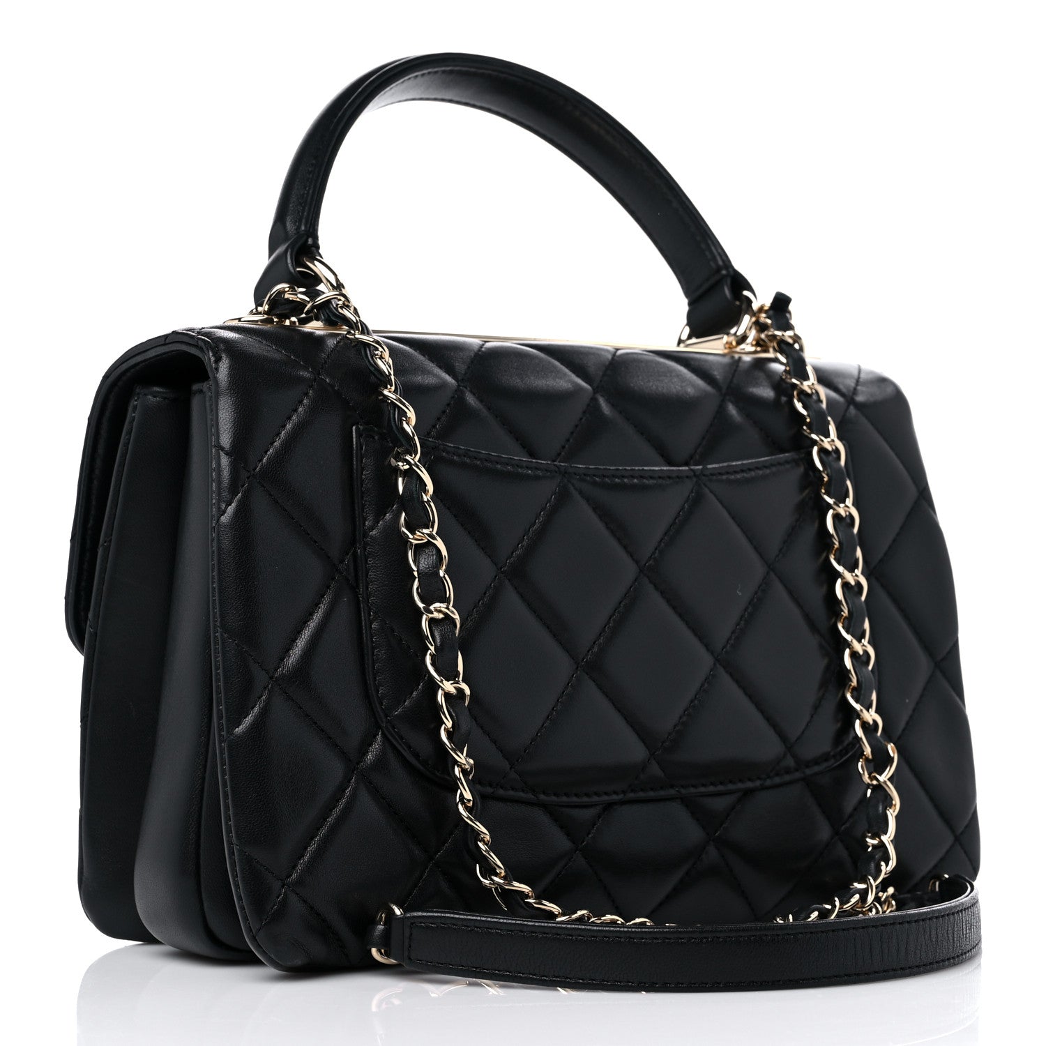 Chanel Lambskin Quilted Small Trendy CC Dual Handle Flap Bag Black 3 of 12