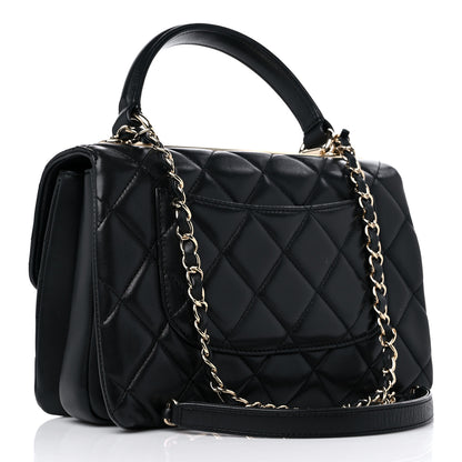 Chanel Lambskin Quilted Small Trendy CC Dual Handle Flap Bag Black 3 of 12