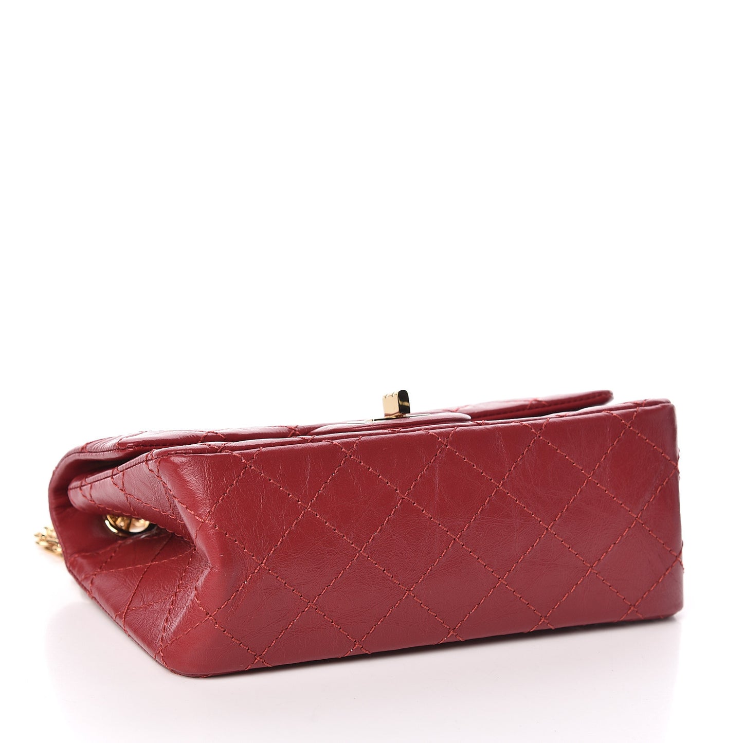 Aged Calfskin Quilted 2.55 Reissue Mini Flap Red