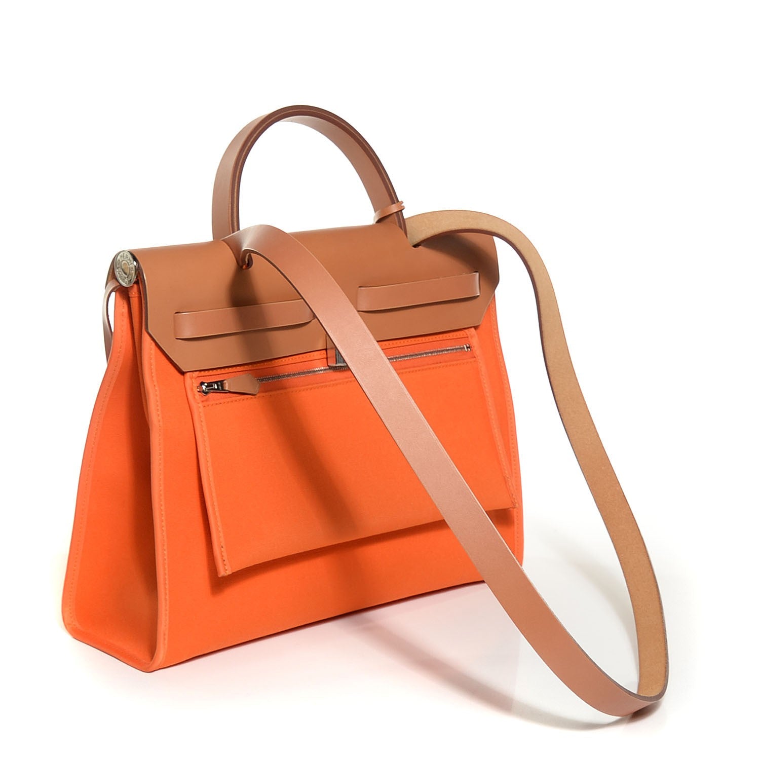 Hermes Vache Hunter Toile Herbag Zip 31 PM Orange 3 of 15