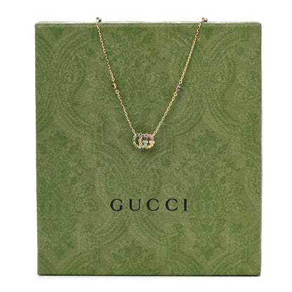 Gucci 18K Yellow Gold Citrine Tsavorite Blue Topaz Amethyst GG Running Pendant Necklace 6 of 6