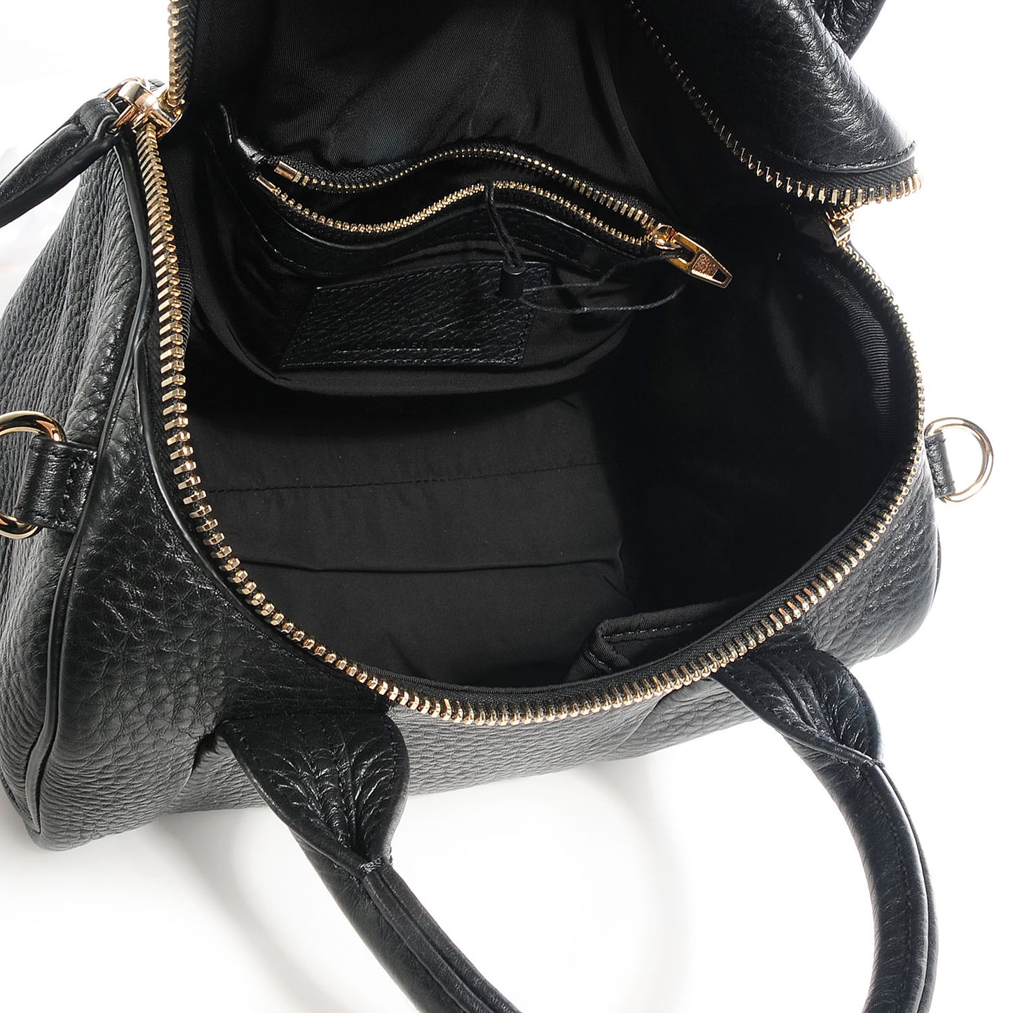 Pebbled Leather Rockie Black w Pale Gold Hardware