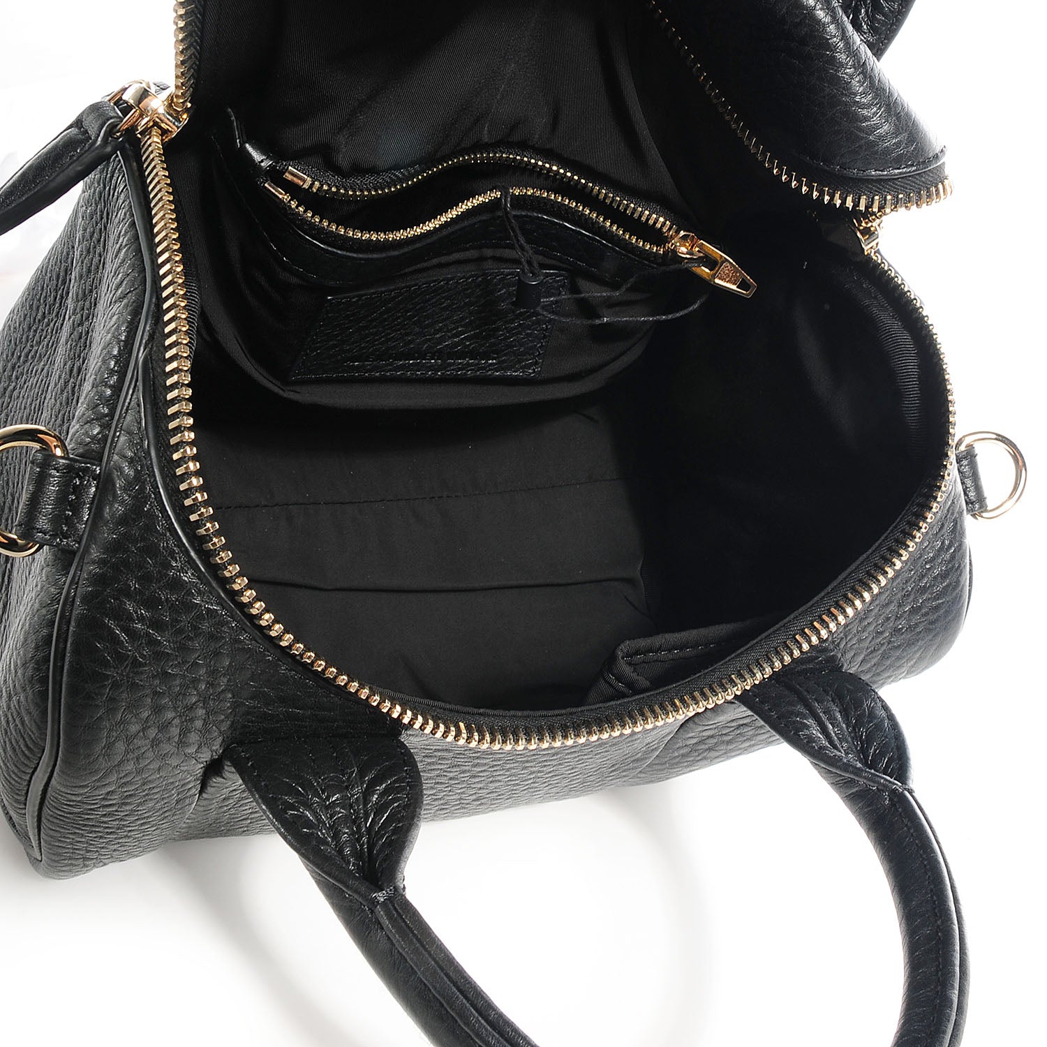 Alexander Wang Pebbled Leather Rockie Black w Pale Gold Hardware 5 of 7