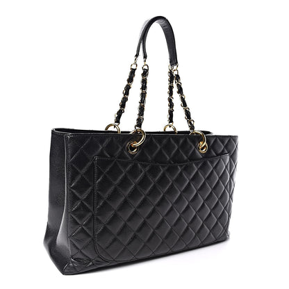 Chanel Caviar Quilted XL Grand Shopping Tote GST Black 3 of 9