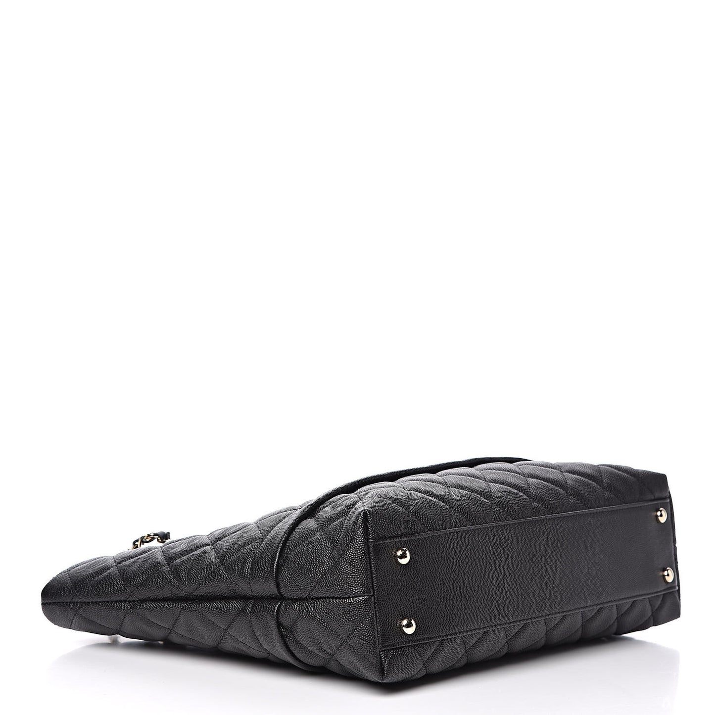 Caviar Quilted Rolled Up Tote Black