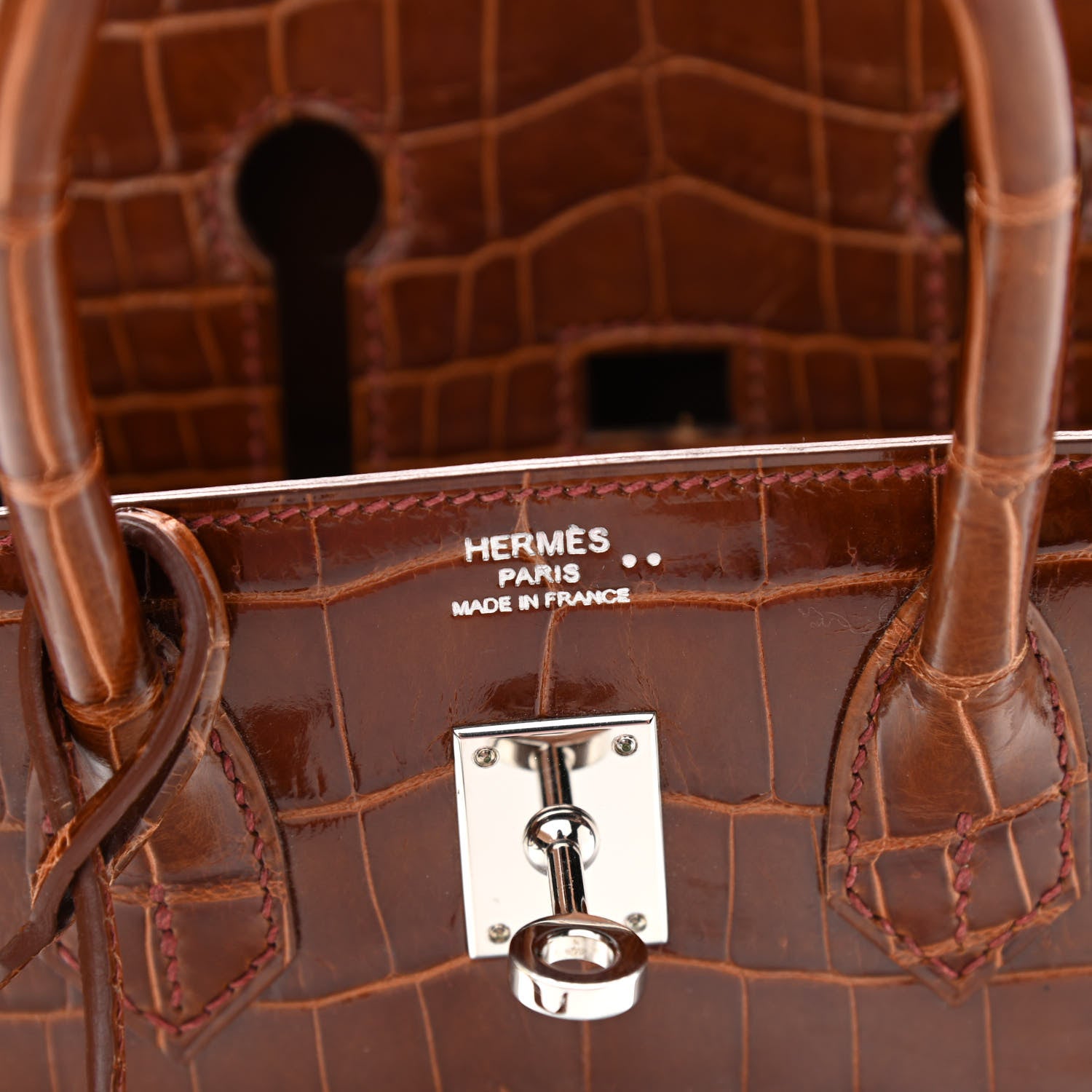 Hermes Shiny Niloticus Crocodile Birkin 25 Miel 7 of 11