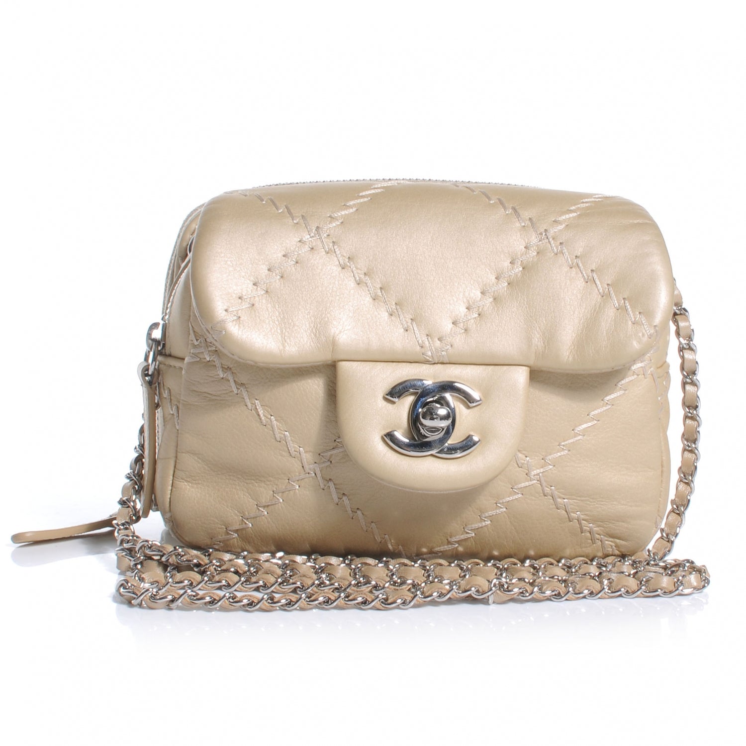 Chanel Calfskin Ultimate Stitch Mini Flap WOC Bag Gold 1 of 8