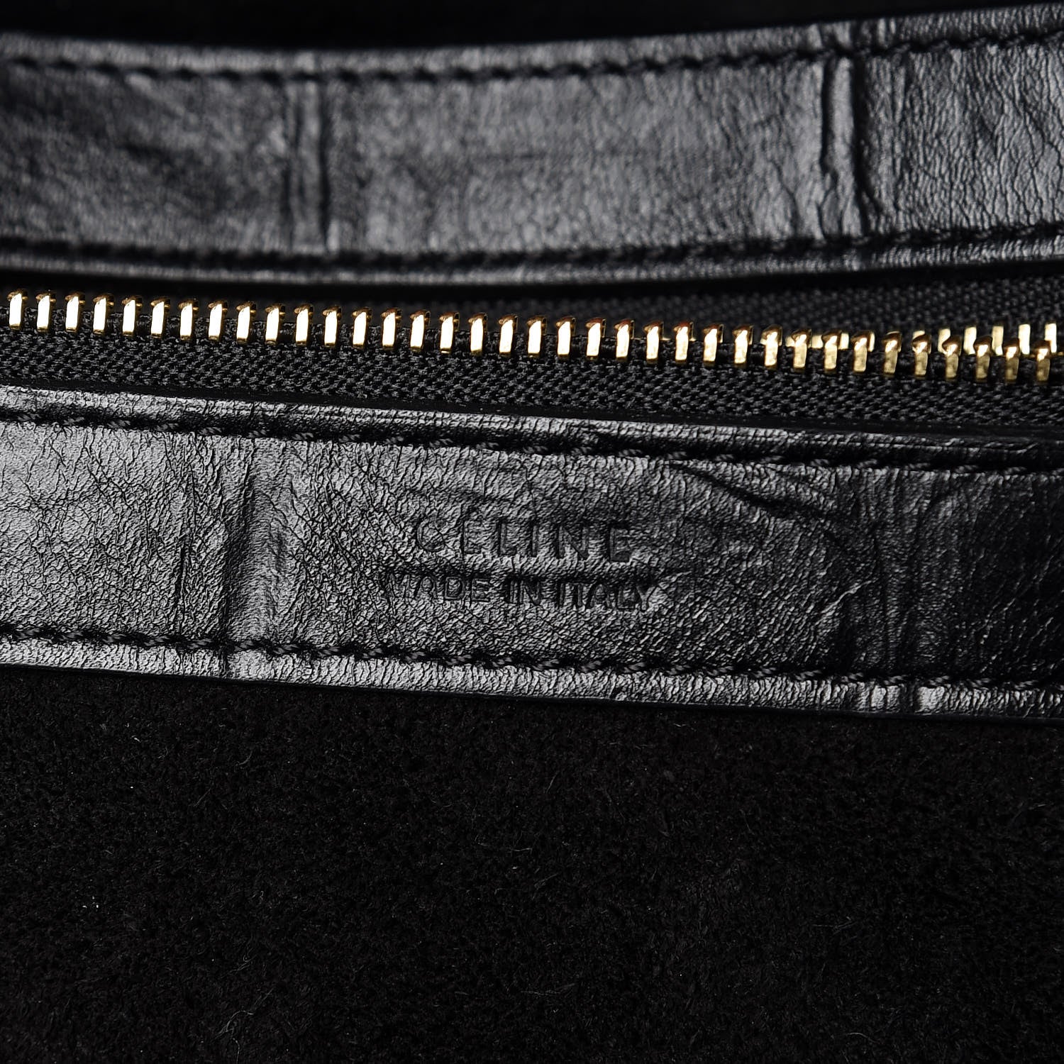 Celine Crocodile Embossed Calfskin Small Belt Cabas Phantom Black 7 of 12