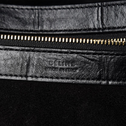 Celine Crocodile Embossed Calfskin Small Belt Cabas Phantom Black 7 of 12
