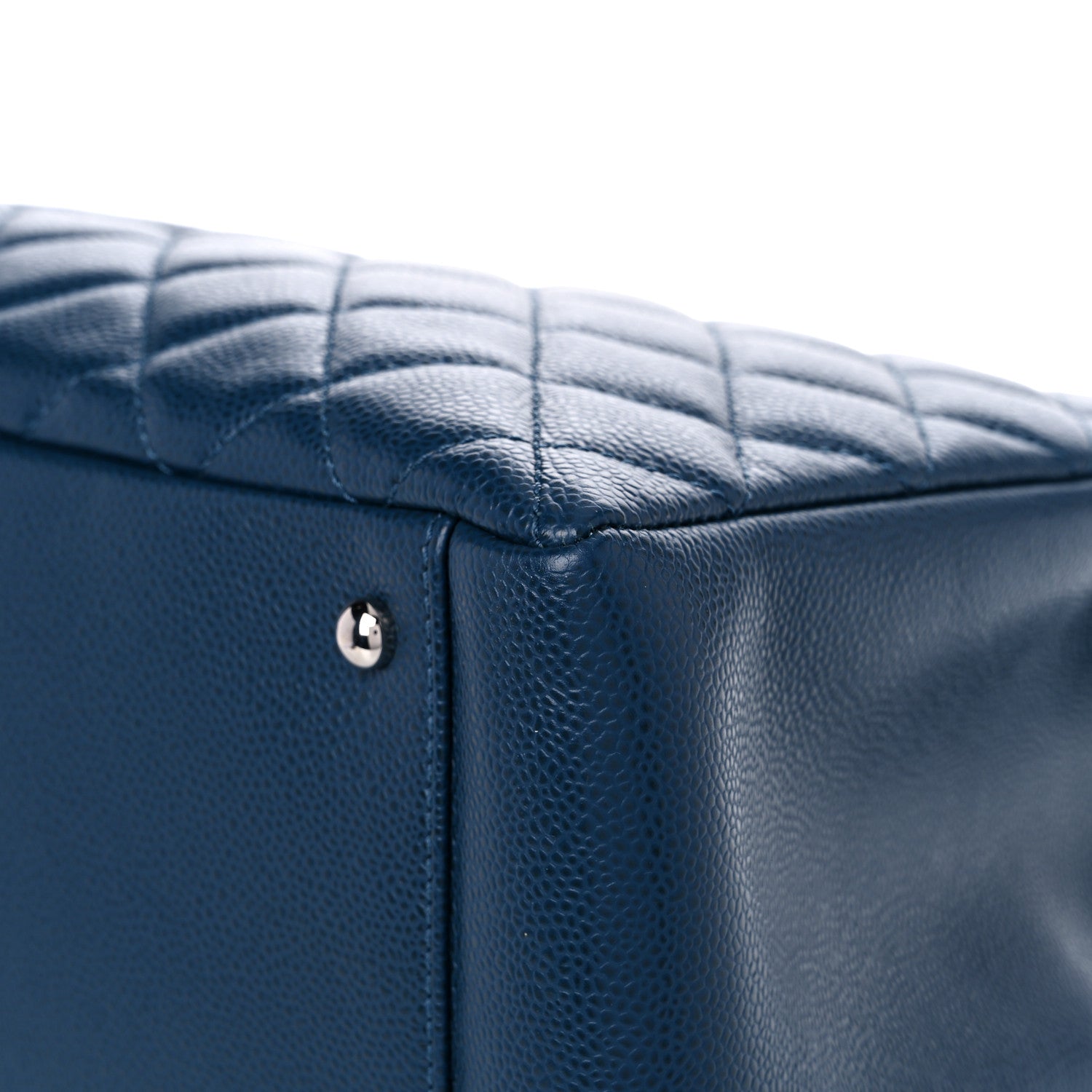 Chanel Caviar Quilted XL Grand Shopping Tote GST Navy Blue 7 of 12