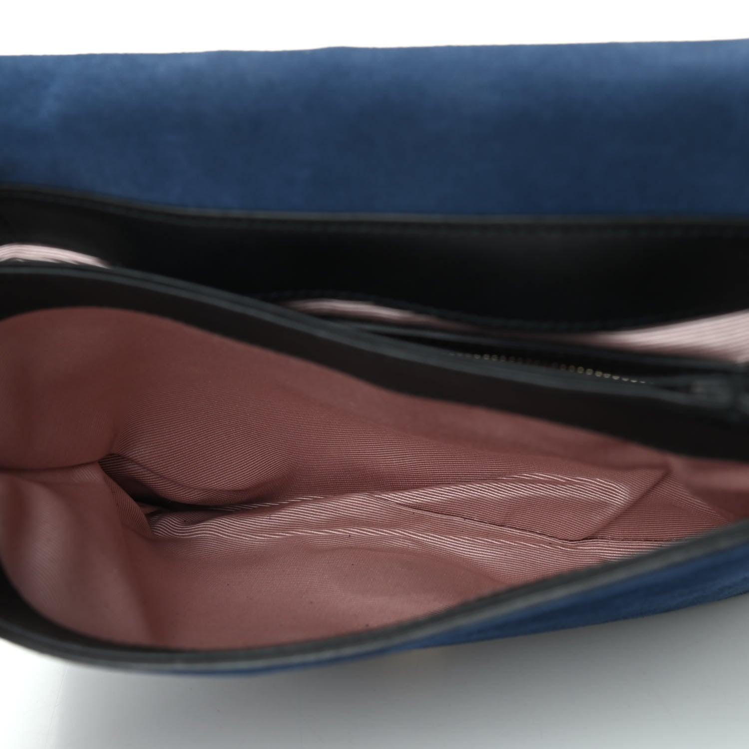 Gucci Suede Medium Arli Flap Shoulder Bag Blue Ink Black 6 of 11
