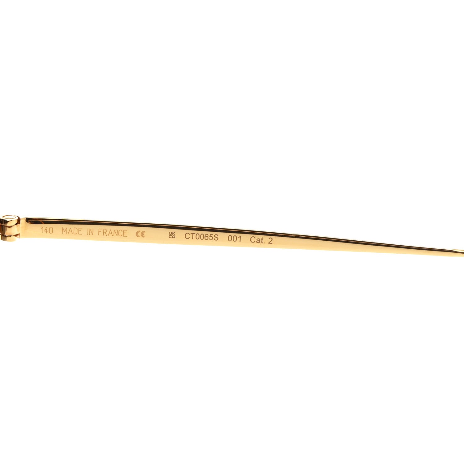 Cartier Santos de Cartier Aviator Sunglasses CT0065S Gold Black 6 of 7