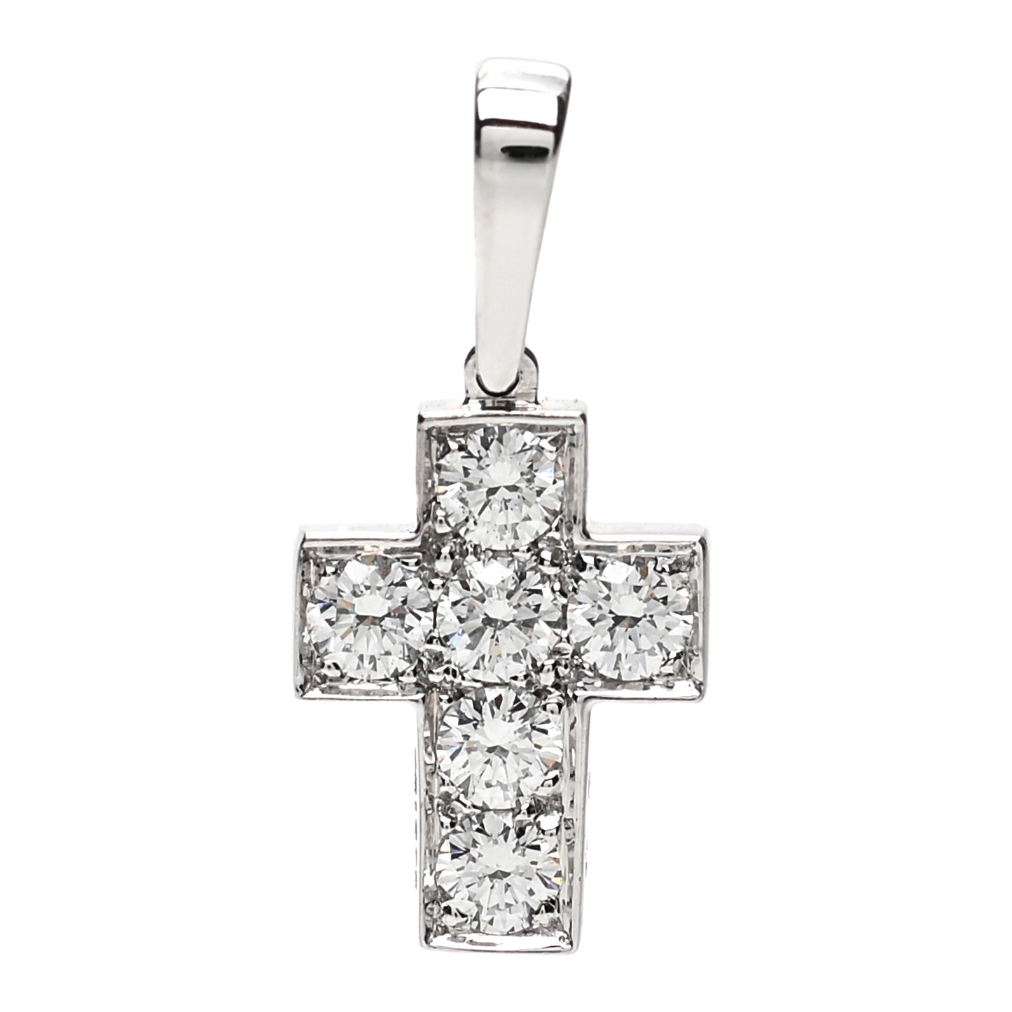 18K White Gold Diamond .30ctw Cross Charm Pendant