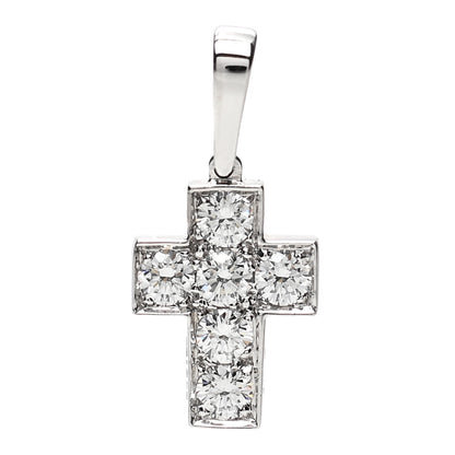 Cartier 18K White Gold Diamond .30ctw Cross Charm Pendant 1 of 7
