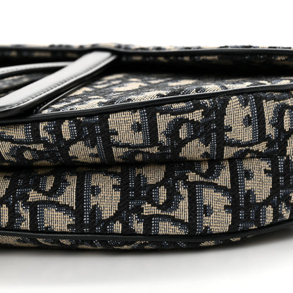 Christian Dior Oblique Saddle Bag With Strap Blue 10 of 13