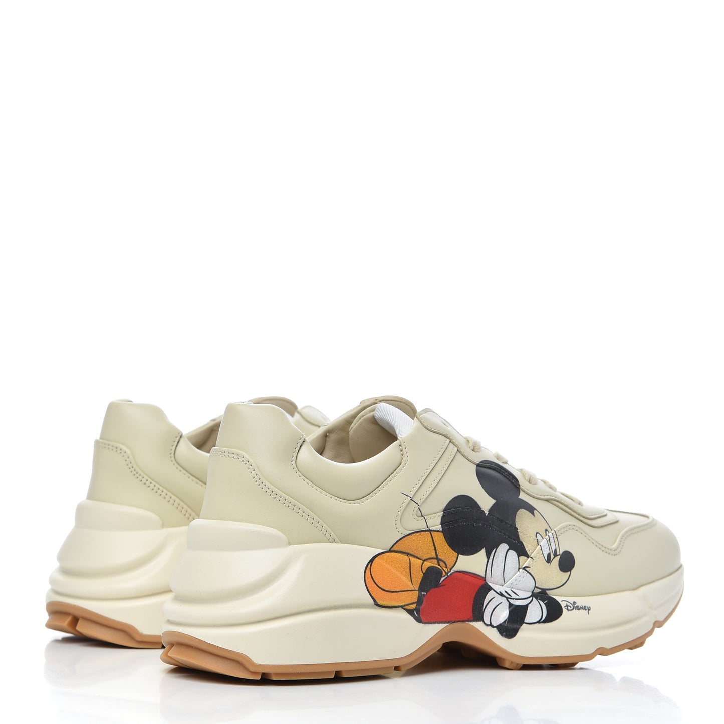 X DISNEY Calfskin Mickey Mouse Womens Rhyton Sneakers 39 Ivory