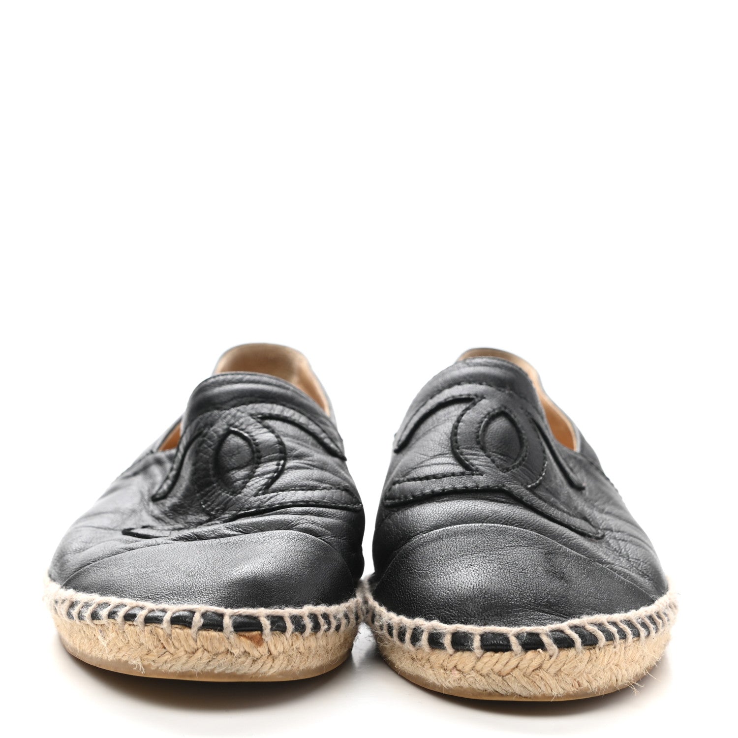 Chanel Lambskin CC Espadrilles 36 Black 2 of 8