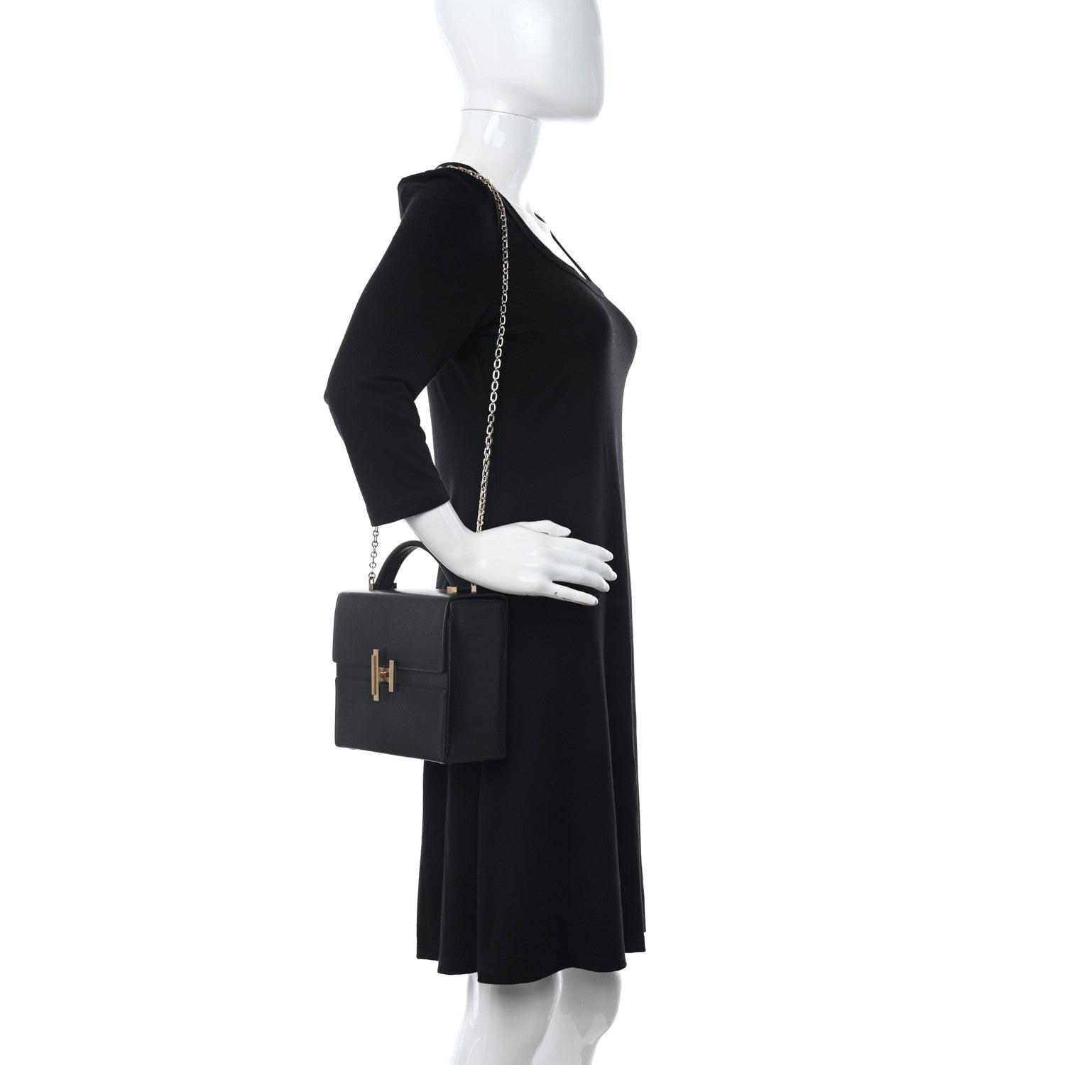 Hermes Chevre Chamkila Cinhetic Boxy Top Handle Bag Black 2 of 11