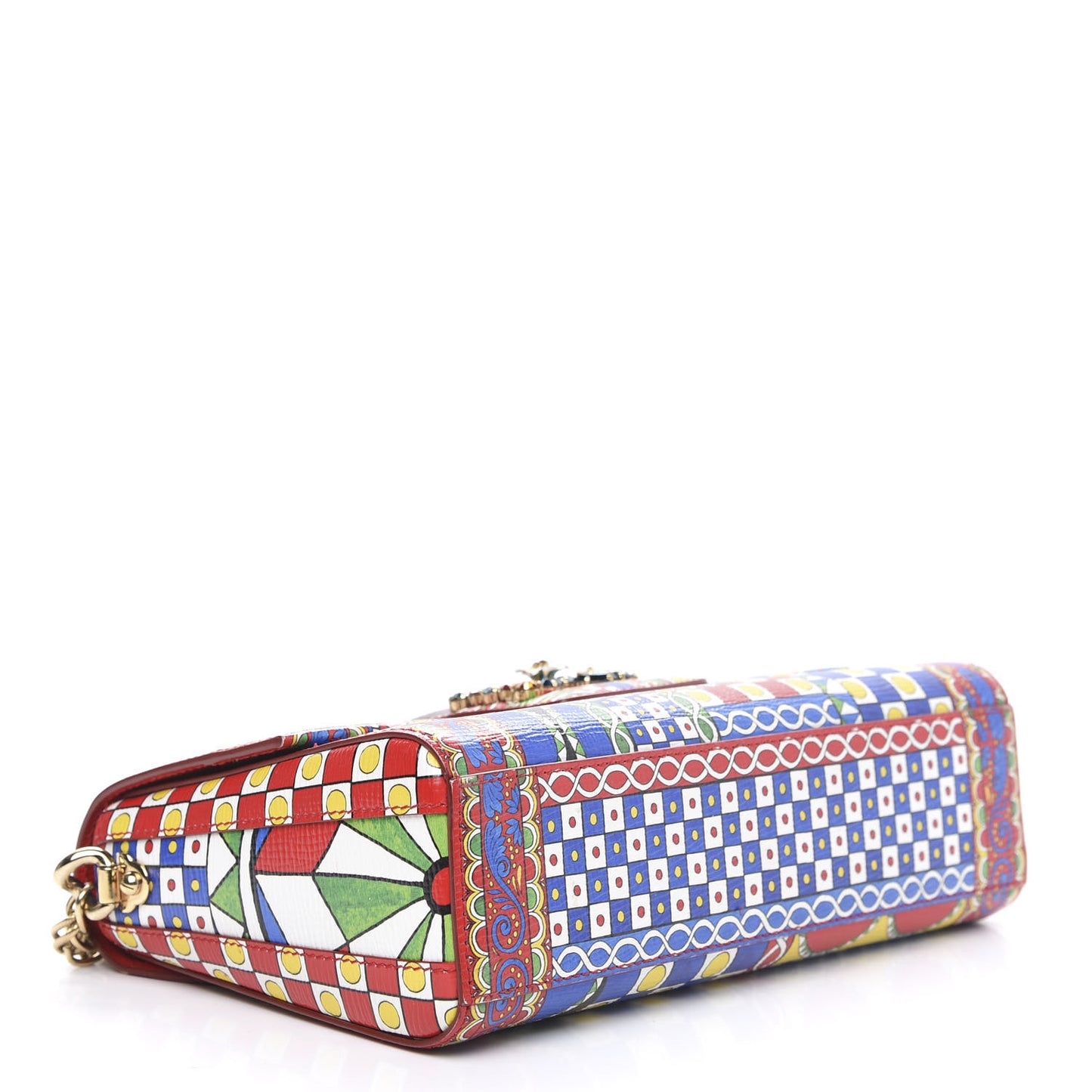 Dauphine Crystal Embellished Queen of Hearts Print Milennials Shoulder Bag Multicolor