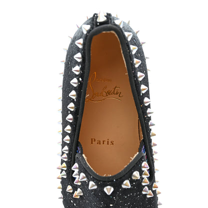 Christian Louboutin Glitter Tennis Spikes Womens Pik Boat Sneakers 35.5 Black Multicolor 6 of 11