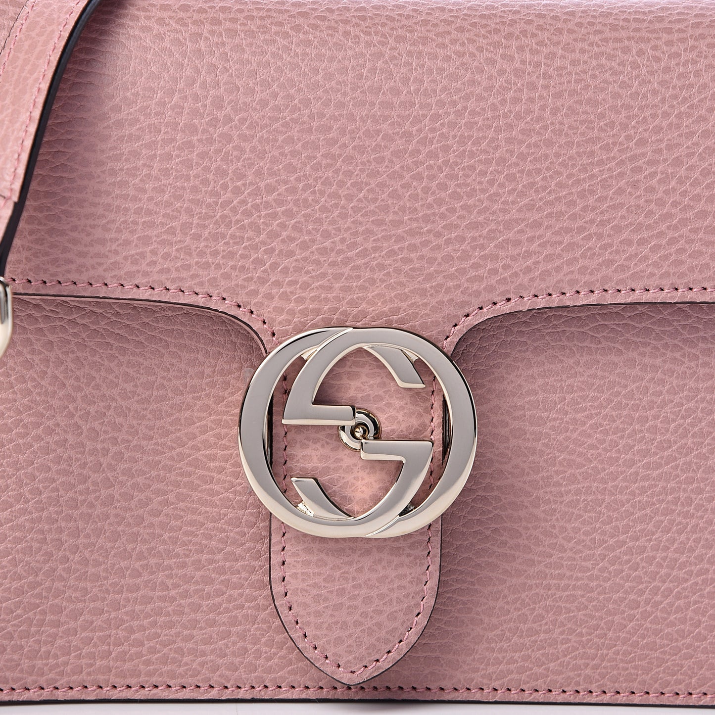 Dollar Calfskin Small Interlocking G Shoulder Bag Soft Pink