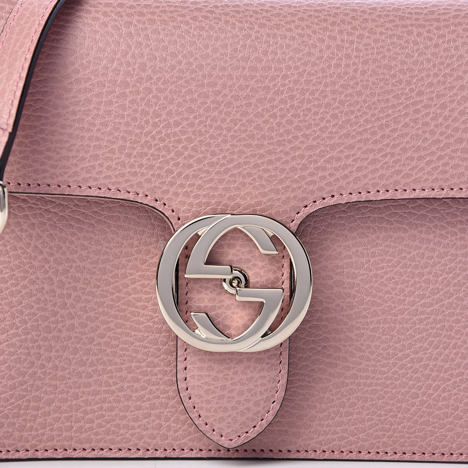Gucci Dollar Calfskin Small Interlocking G Shoulder Bag Soft Pink 8 of 10