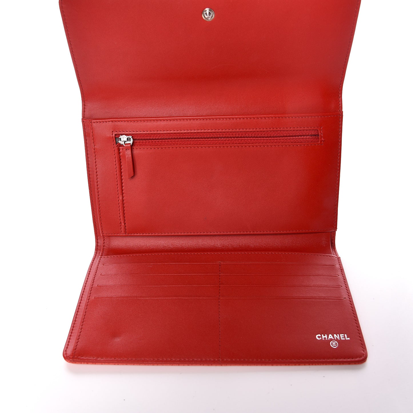Caviar Timeless CC Large Flap Wallet Orange