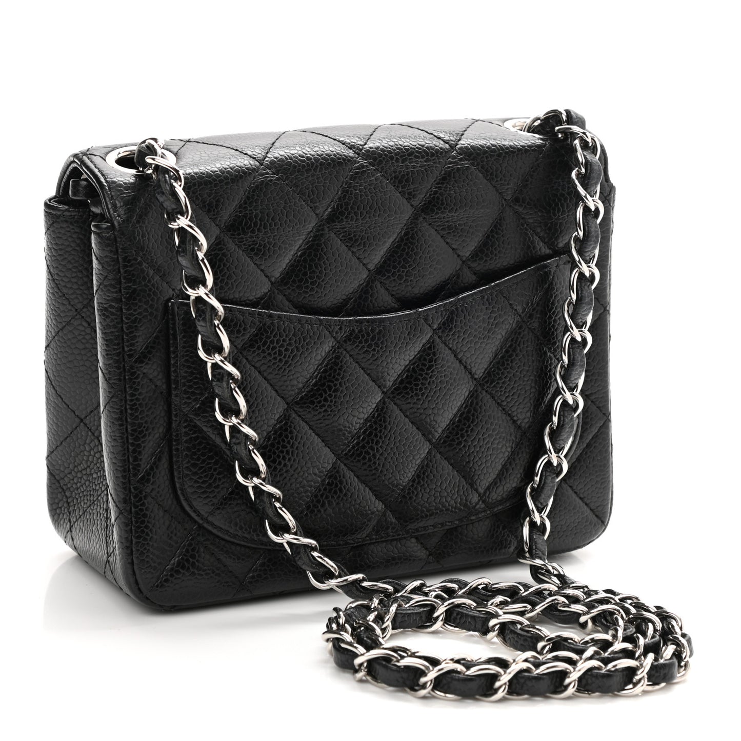 Caviar Quilted Mini Square Flap Black