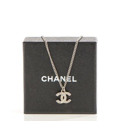 Chanel Crystal Timeless CC Necklace Silver 5 of 5
