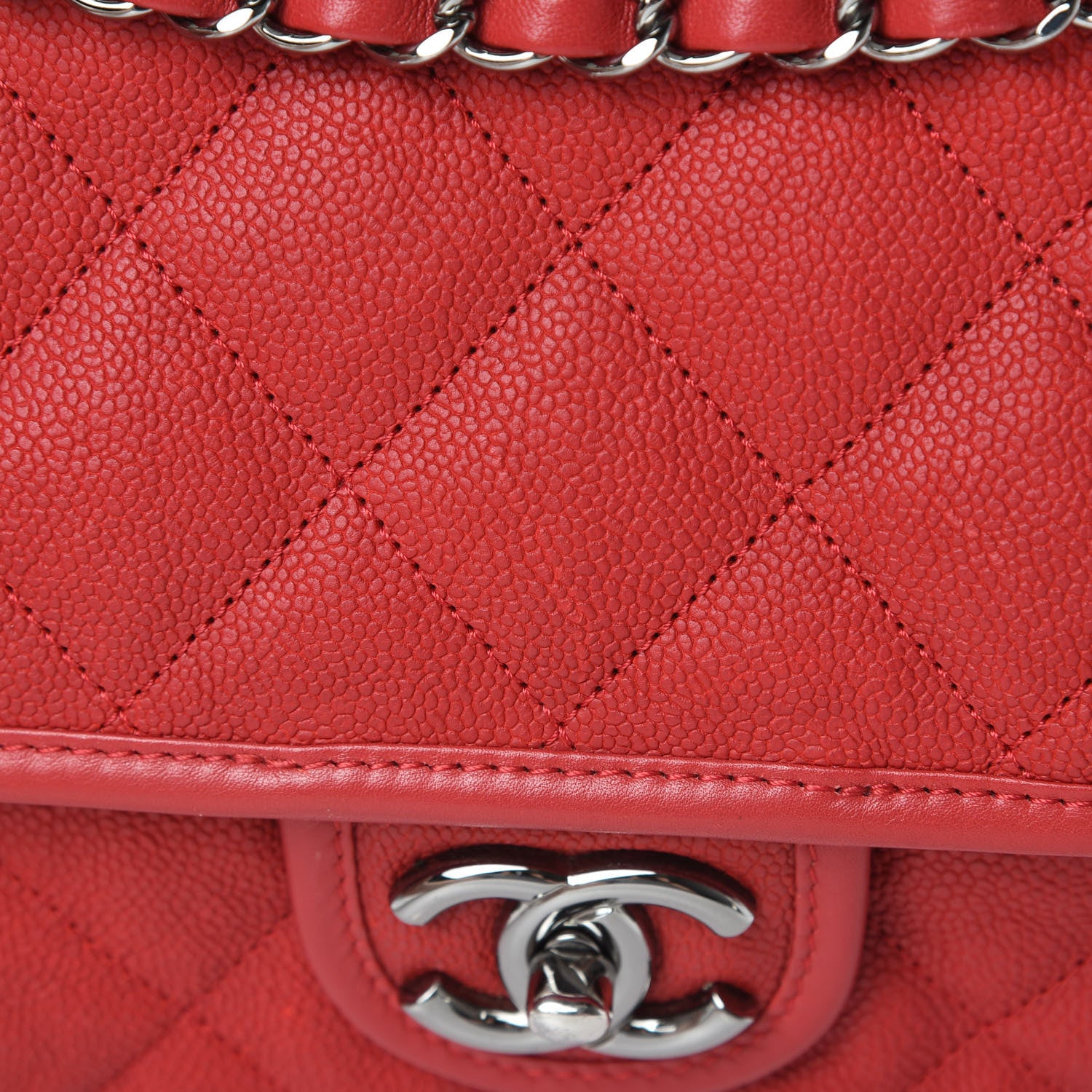Chanel Caviar Quilted Medium French Riviera Flap Red 12 of 12