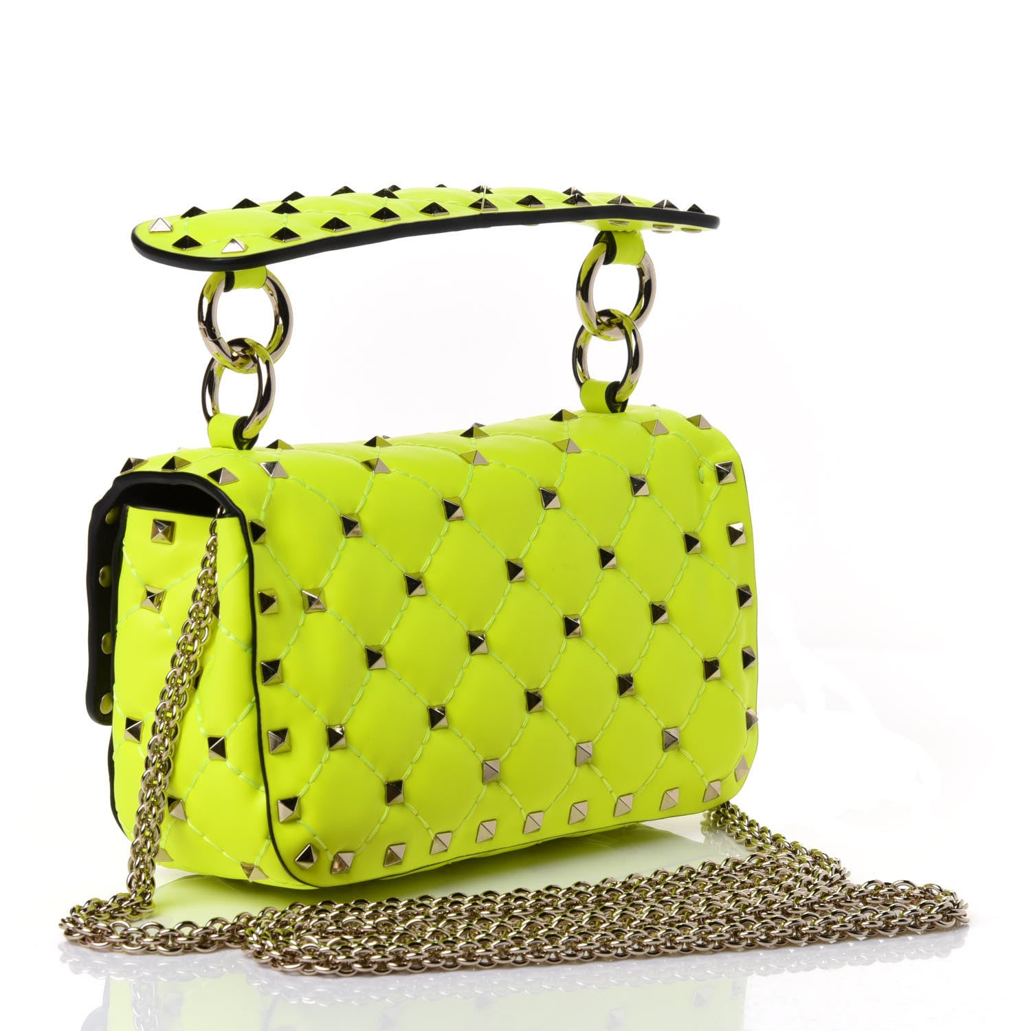 Valentino Garavani Calfskin Mini Rockstud Spike Shoulder Bag Lime 2 of 4