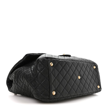 Chanel Grained Calfskin Quilted XXL Travel Flap Bag Black 4 of 10