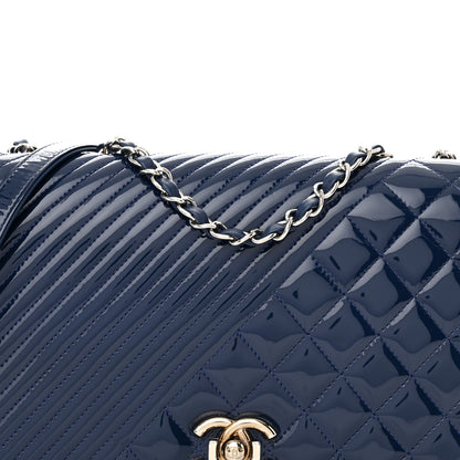 Chanel Patent Quilted Medium Coco Boy Flap Blue 8 of 11