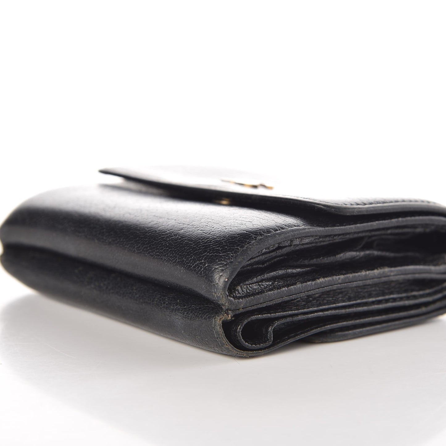 Goatskin Compact CC Wallet Black