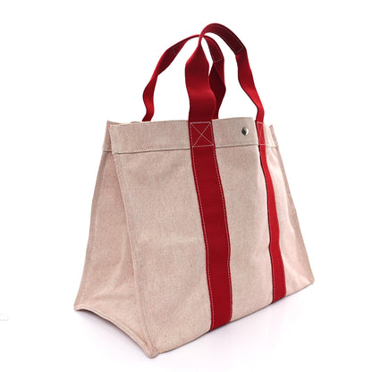 Hermes Canvas Herline GM Tote Red 3 of 10