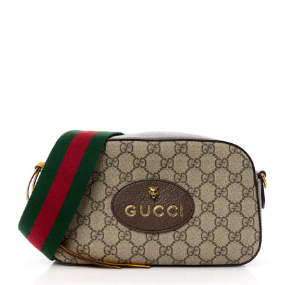 Gucci GG Supreme Monogram Web Neo Vintage Shoulder Bag Beige New Acero Crop 1 of 11