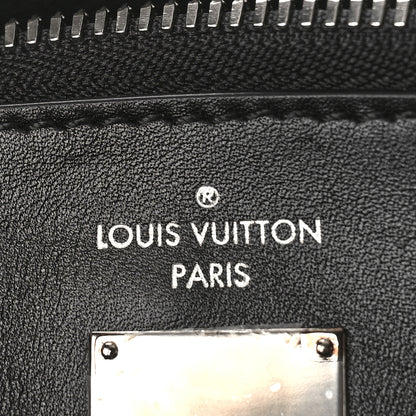 Louis Vuitton Calfskin Suede V City Steamer MM Black Beige 5 of 7