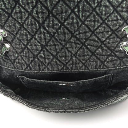 Chanel Denim Quilted Denimpression Flap Green Black 5 of 9